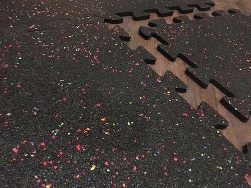 Gym Rubber Tiles - 20x20 Inch, Mixed Color | Interlocking, Square Edge, 10-30 Meter Thickness, Ideal for Interior Flooring