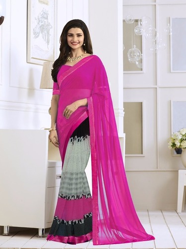 Georgette Pink Saree