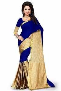 Blue Heavy Border Saree