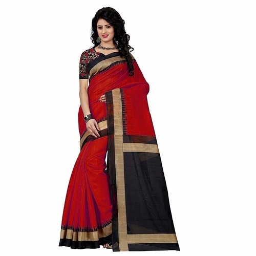 Red Cotton Silk Saree