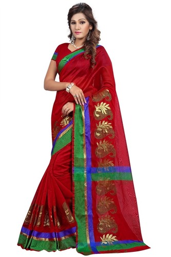 Red Printed Saree