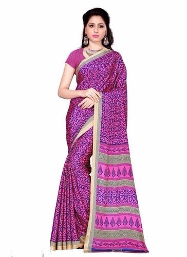 Pink Silk Printed Saree