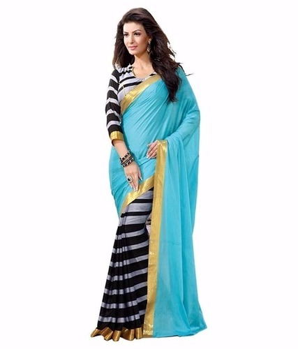 Blue Georgette Saree