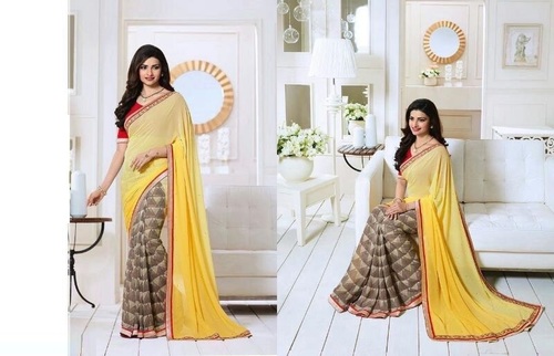 Cotton Silk Saree - Authentic Vibrant Yellow | Stylish Handloom Design, Smooth Finish, Easy To Drape, Ideal For All Seasons