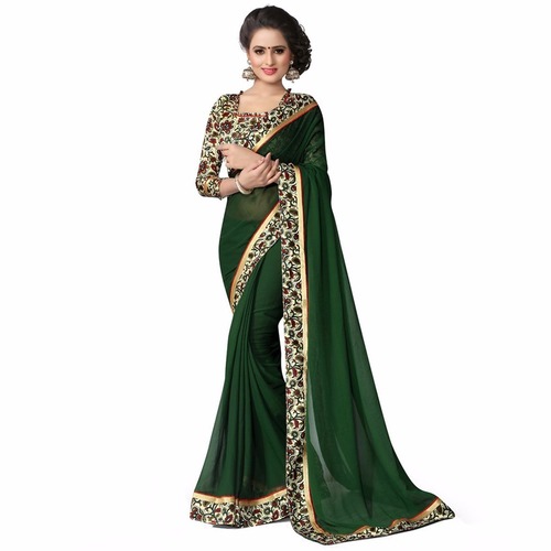 Green Fancy Border Saree