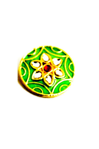 Green Swarovski Button