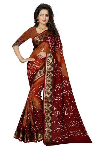 Maroon Fancy Bandhani Saree