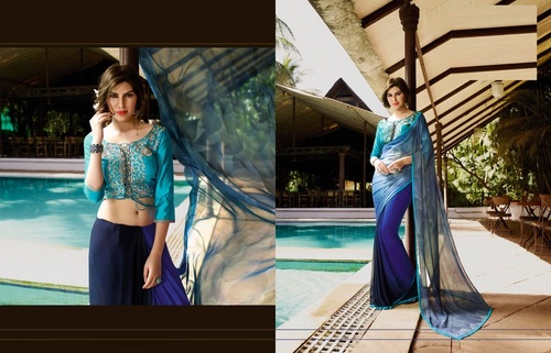 Blue Bollywood Saree