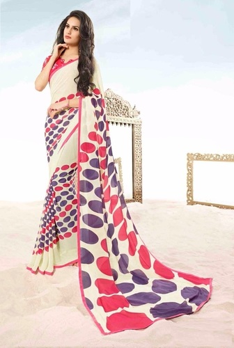 Multi Color Digital Printed Sarees