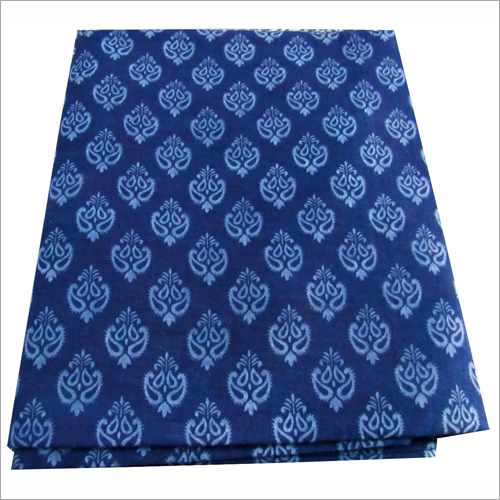 Blue Printed Cotton Fabric