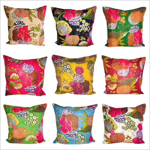 100% Cotton Kantha Cushion Cover