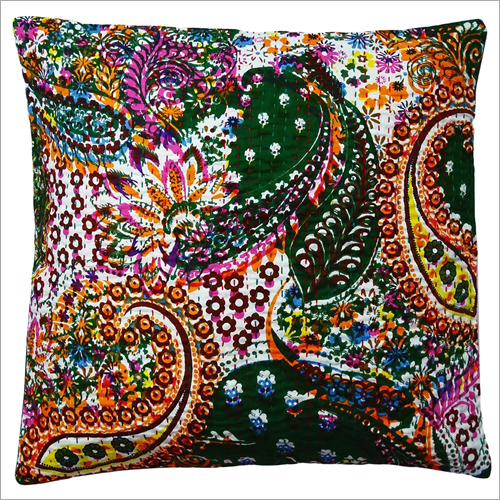100% Cotton Kantha Print Cushion Cover
