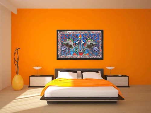 Mithila Peacock Fish Wall Painting