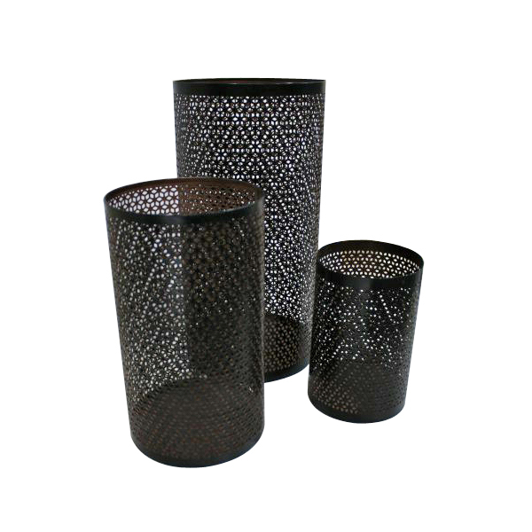 Trio Mesh Design Hurricane Candle Holder