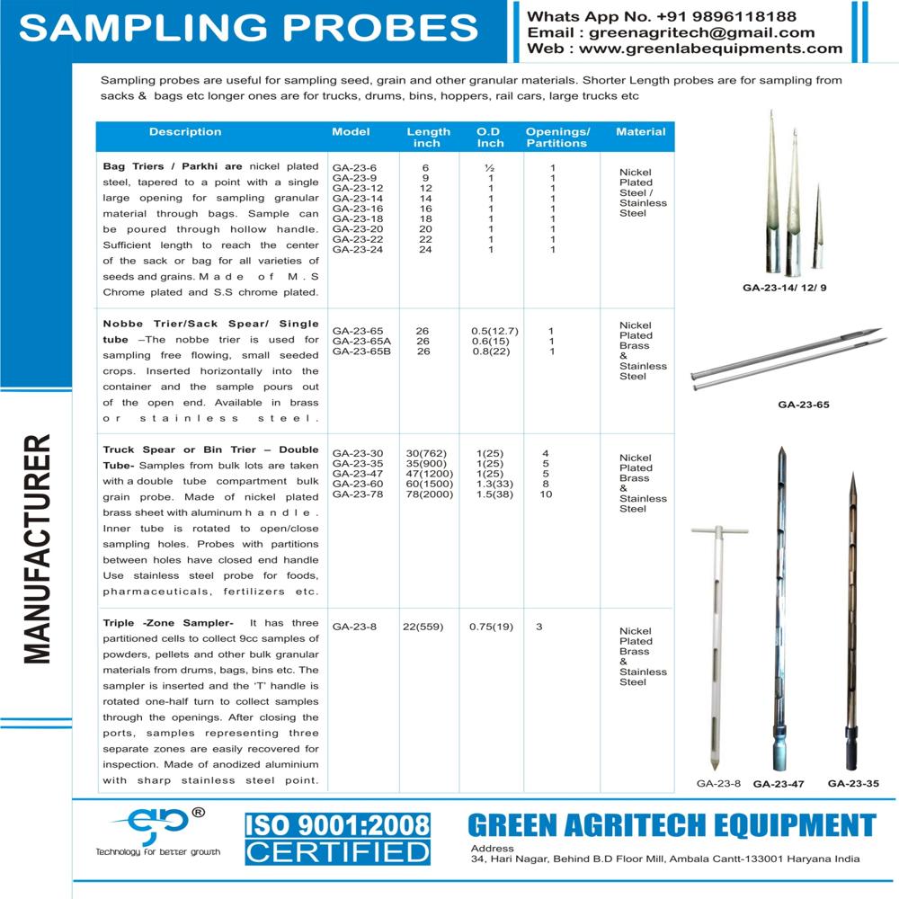 Grain Sampling Probe - Machine Weight: 1-5  Kilograms (kg)