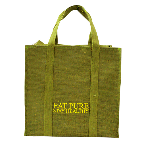Jute Bag - Customizable Size, Green Color | Eco-Friendly Material, Ideal for Promotional and Shopping Use