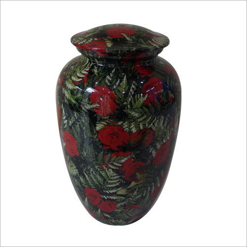 Red Rose Print Cremation Urn