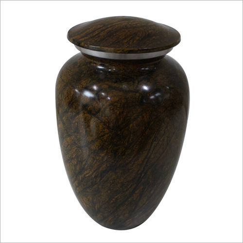 Glossy Wooden Pattern Cremation Urn