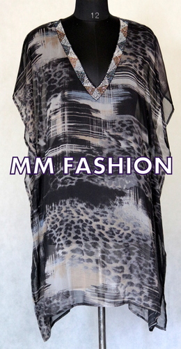 Indian Digital Print Silk Kaftan
