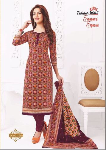 Patidar Mills Bandhani Printed Cotton Lawn Suits - Set of 16 Pieces, 2.5+2+2.25 Meters with Fine Embroidery | Breathable, Color-Fast, No Fade, Waterproof, Perfect for Summer