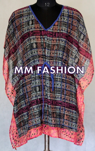 Dry Cleaning Printed Silk Kaftan