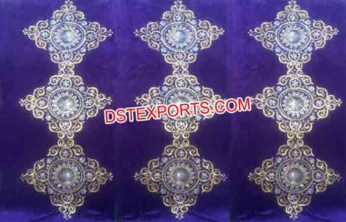 Indian Wedding Mehndi Backdrop Curtains - Custom Fabric, Purple, Embroidered | Elegant Design, Durable, Easy Setup