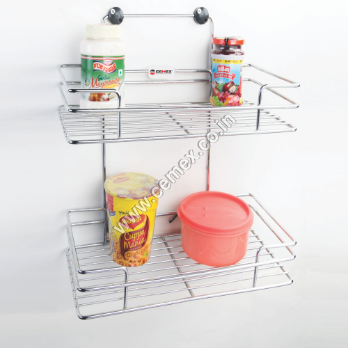 Stainless Steel Kitchen Double Shelves