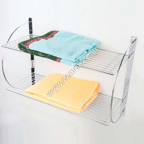 Stainless Steel Bathroom Towel Shelf Double By SOHAIL INDUSTRIES