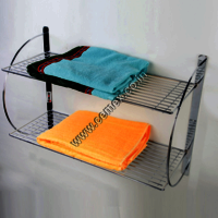 Stainless Steel Bathroom Towel Shelf Double