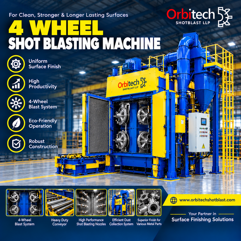 4 Wheel Shot Blasting Machine - Capacity: 4-8 Ton Per Hour