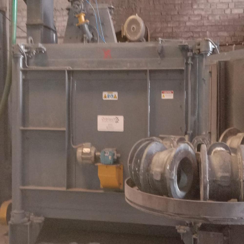 Double Door Shot Blasting Machine 1500mm swing table dia