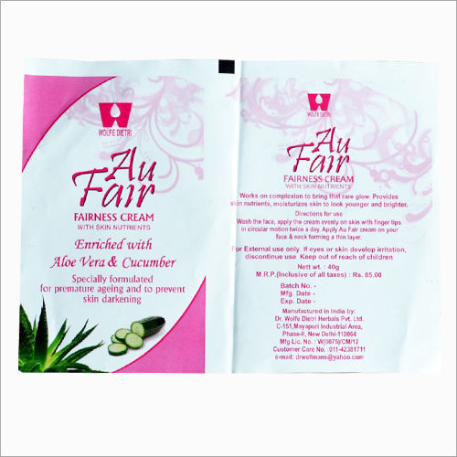 Fairness Cream Label