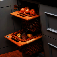 Wooden Cutlery and Wicker Basket