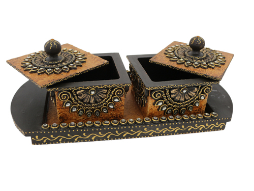 Wood Dry Fruit Box With Tray