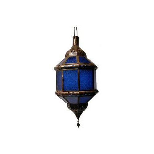 Hanging Blue Glass Lantern