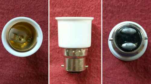 Adapter B22 to E27 with metal cap