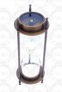 Brass Antique Sand Timer With Two Side Compass (5 Min)