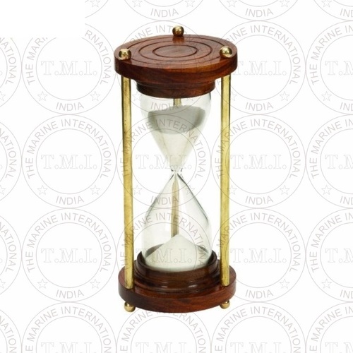 Decorative Brass Sand Timer Vintage Nautical Collectibles Black Sand Hourglass