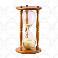 Wooden Hourglass Sand Timer With Yellow Sand (100 Min)