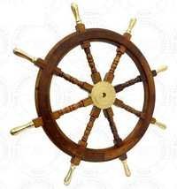 Brass Handle Wooden Ship Wheel