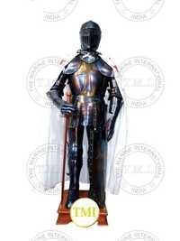 Medieval Knight Crusader Armour Suit With Stand