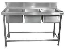 Commercial Kitchen Three Sink Unit