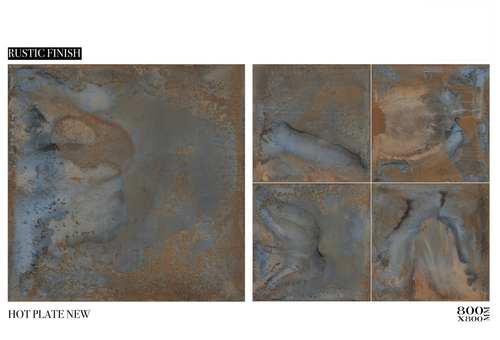 Metallic finish porcelain floor tile