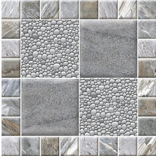 Grey Stone Punch Effect Floor Tile - 40x40cm