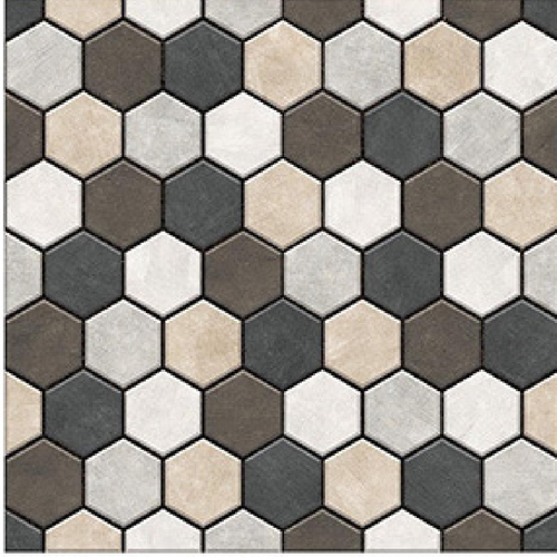 Hexagone Effect Porcelain Floor TIle - 40x40cm