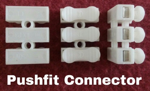 Connector Push fit 3 way 6 Amps