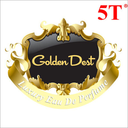 Embossed Luxury Perfume Bottle Labels - Paper, Round Shape, Black & Golden | Adhesive Sticker, Custom Printing