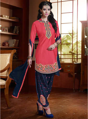 Pink Punjabi Embroidery Suit