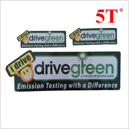 Printed Reflective PVC Stickers - Round Shape Green Color | Adhesive Use for Box Custom Design Printing