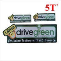 Printed Reflective Pvc Stickers - Round Shape, Green Color | Adhesive Use For Box, Custom Design Printing